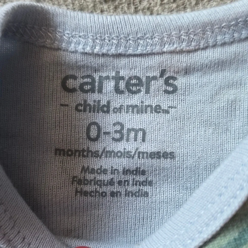 Carter's Gerber Baby Boy 0-3M Dinosaur Bodysuit Bundle Set of 3 Onsies